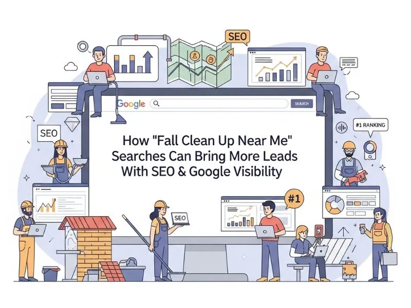 fall clean up near me seo illustration.