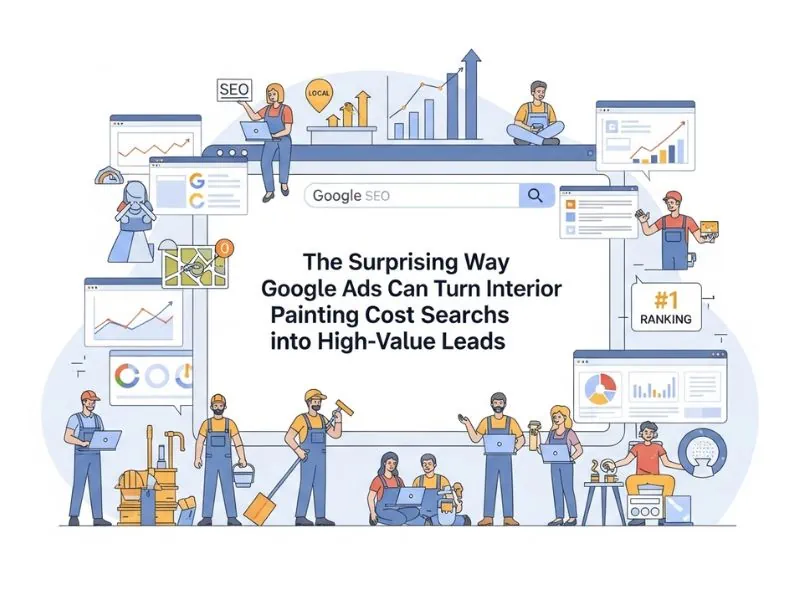 interior painting cost seo illustration.